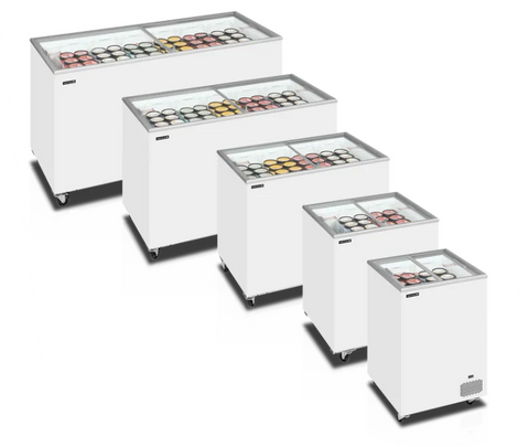 Tefcold IC-SC Range Sliding Flat Glass Lid Chest Freezer
