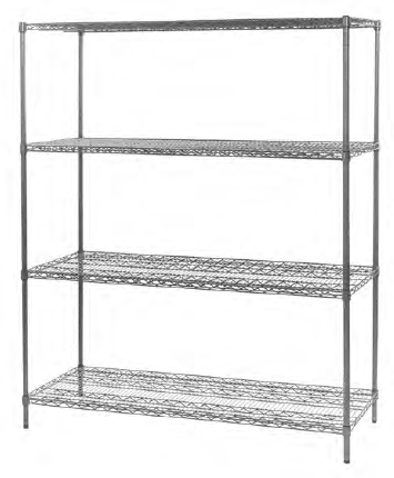 EAIS EZ Store 3 Tier Armour Coated Wire Shelving - 1650mm High