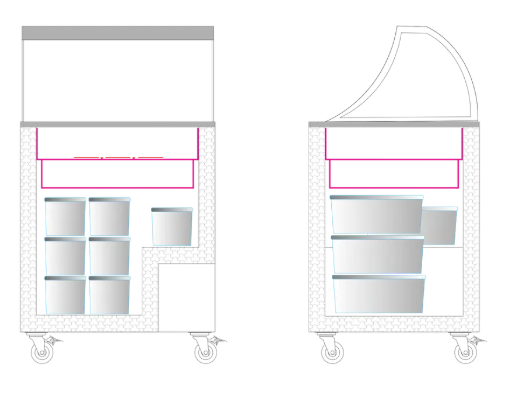 Tefcold IC201SC + CANOPY 191 Ltr Scoop Ice Cream Display with Canopy - Advantage Catering Equipment