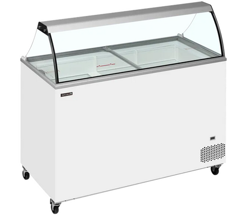 Tefcold IC401SC + CANOPY 401 Ltr Scoop Ice Cream Display with Canopy
