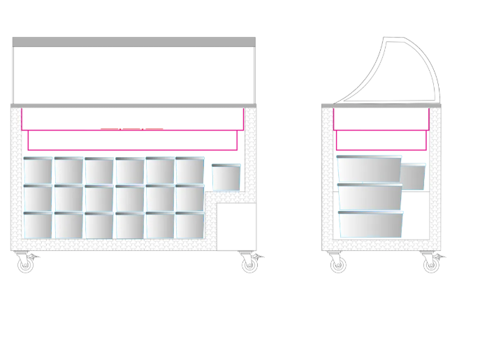 Tefcold IC501SC + CANOPY 491 Ltr Scoop Ice Cream Display with Canopy - Advantage Catering Equipment