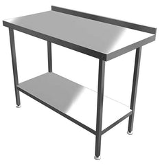 Quick Service Stainless Steel Wall Bench with Under Shelf
