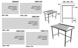 Quick Service Stainless Steel Wall Benches with Void