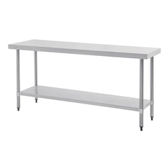 Vogue 1800mm Stainless Steel Prep Table with Undershelf