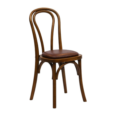 Hoop Back Dining Chair in Weathered Oak with Bison Espresso Seat (Pack of 2)