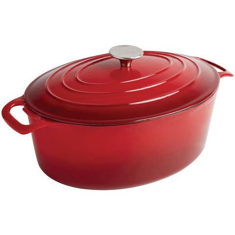 Vogue Oval Casserole Dish Red 5Ltr product image