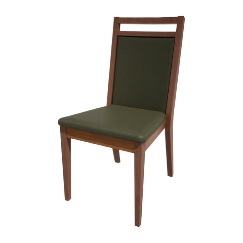 Bolero Bespoke Bia B Stacking Chair in Olive/Walnut