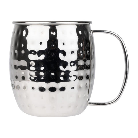 Olympia Barware Hammered Stainless Steel Mugs 440ml (Pack of 6)