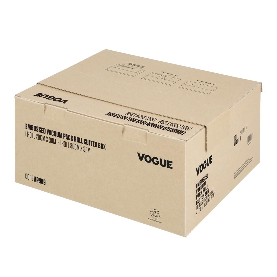 Vogue Vacuum Pack Roll with Cutter Box (Embossed) 200mm & 300mm Twin Pack