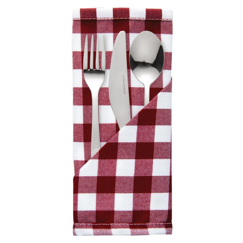 Gingham Polyester Napkins Red Check product image