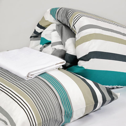 Mitre Essentials Madison Bedding Set Teal Single - Advantage Catering Equipment