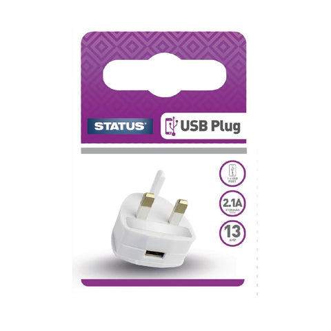 Status 1 Port USB Power Adapter White product image