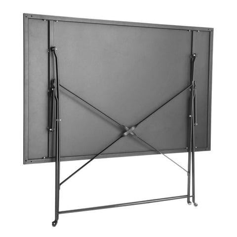 Bolero Perth Black Pavement Style Folding Table Rectangular 1100x700mm - Advantage Catering Equipment