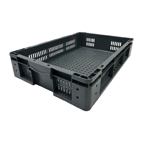 Vogue Perforated Plastic Storage Crate 600x400x120mm