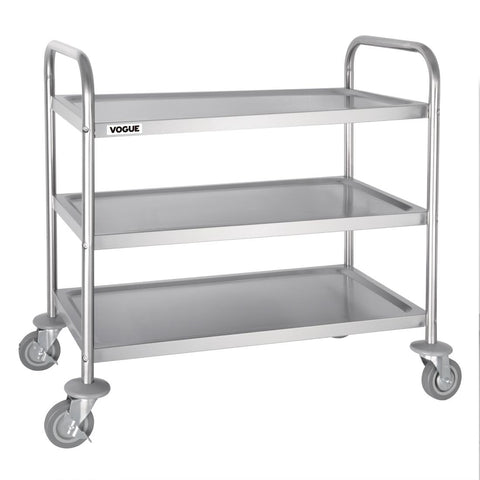 Vogue Stainless Steel 3 Tier Clearing Trolley product image