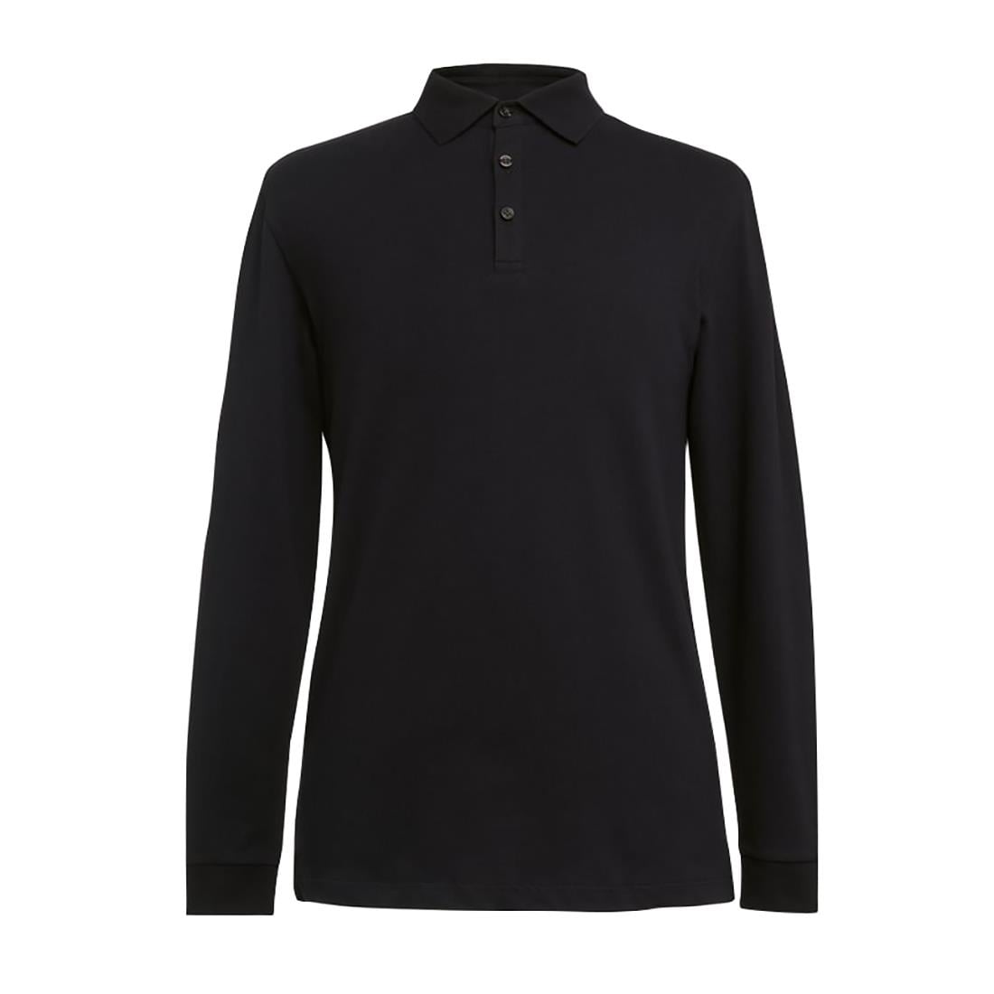 Brook Taverner Frederick Mens Long Sleeve Polo Shirt Black Size S