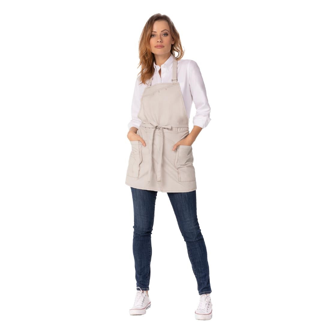 Chef Works Urban Medford Short Bib Apron Natural