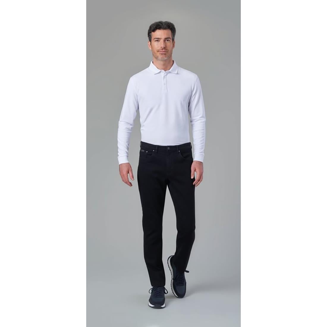 Brook Taverner Frederick Mens Long Sleeve Polo Shirt White Size XL