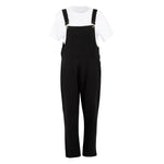 Southside Cotton Canvas Bib & Brace Dungarees Black XL
