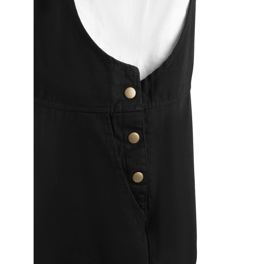 Southside Cotton Canvas Bib & Brace Dungarees Black XL