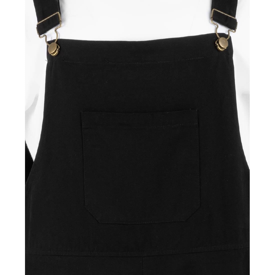 Southside Cotton Canvas Bib & Brace Dungarees Black XL
