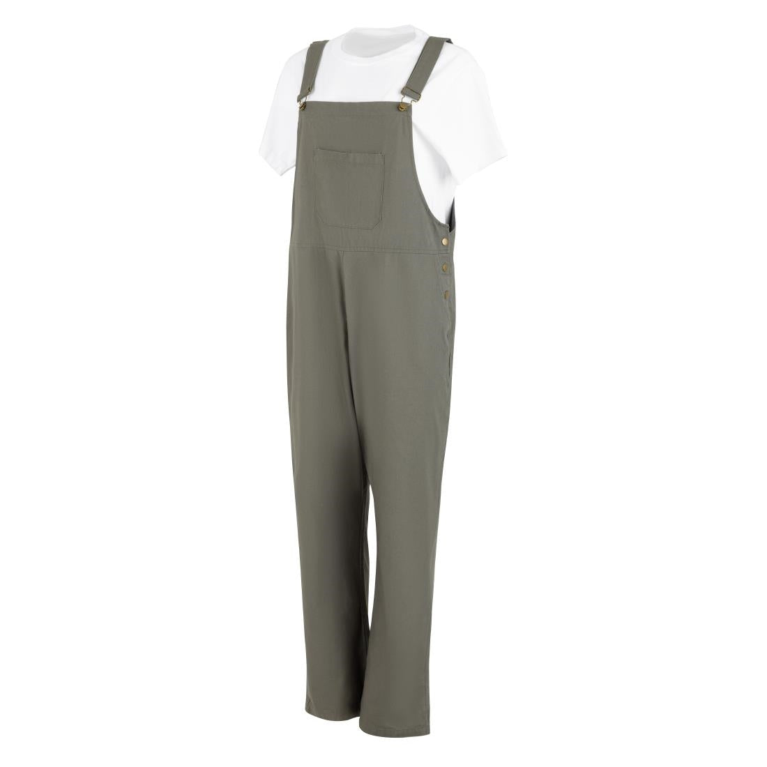 Southside Cotton Canvas Bib & Brace Dungarees Khaki L