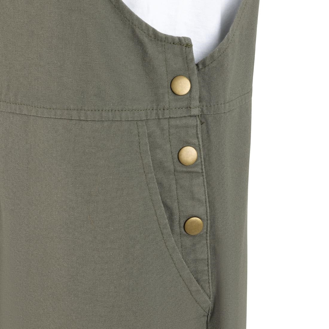 Southside Cotton Canvas Bib & Brace Dungarees Khaki L