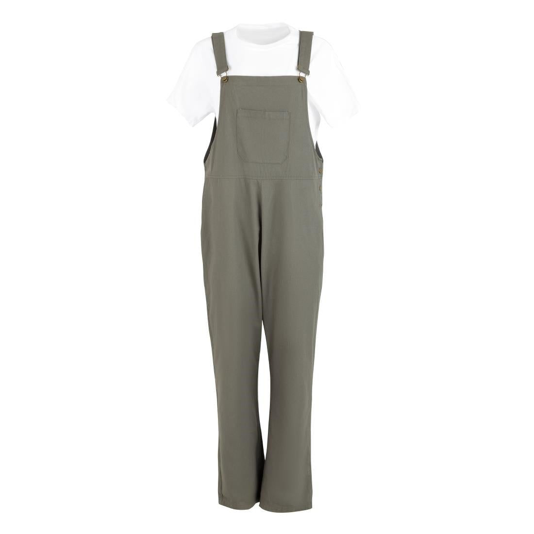 Southside Cotton Canvas Bib & Brace Dungarees Khaki L