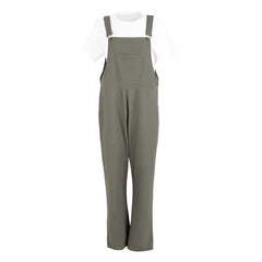 Southside Cotton Canvas Bib & Brace Dungarees Khaki