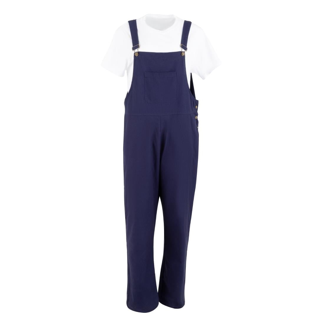 Southside Cotton Canvas Bib & Brace Dungarees Navy Blue L