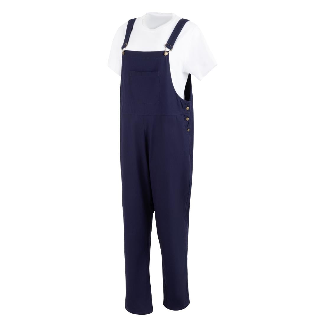 Southside Cotton Canvas Bib & Brace Dungarees Navy Blue L