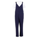 Southside Cotton Canvas Bib & Brace Dungarees Navy Blue L