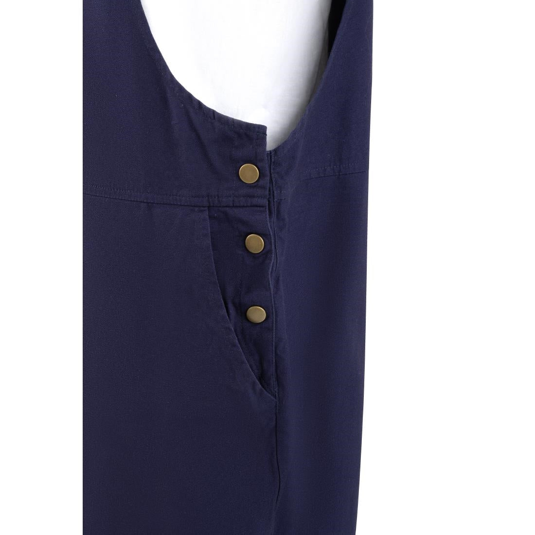 Southside Cotton Canvas Bib & Brace Dungarees Navy Blue L