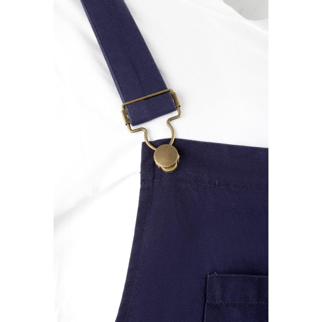 Southside Cotton Canvas Bib & Brace Dungarees Navy Blue S