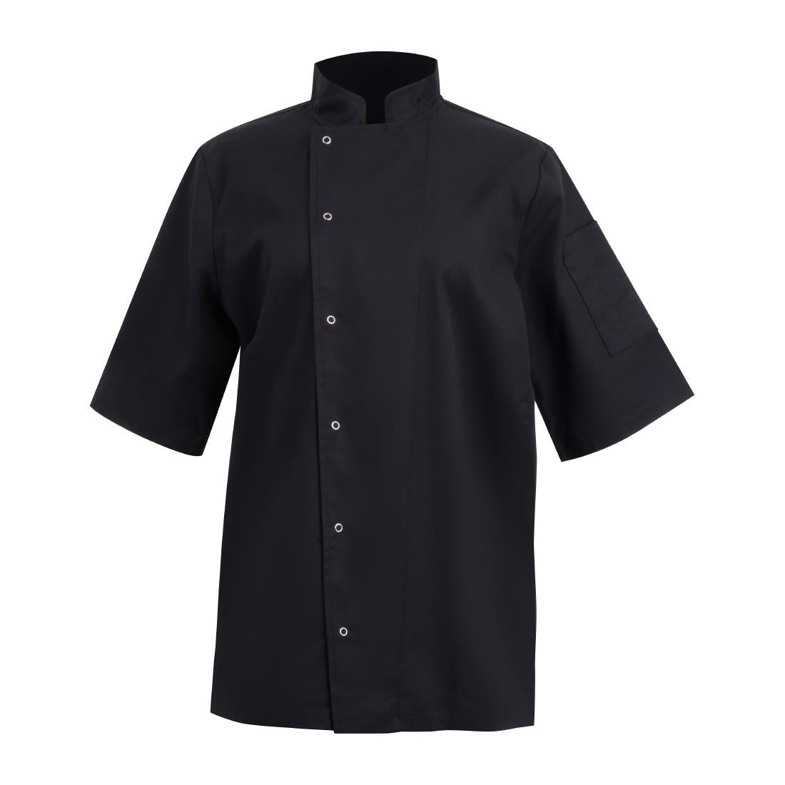 Southside Oakland Lyocell and Cotton Short Sleeve Chefs Jacket Black Size L