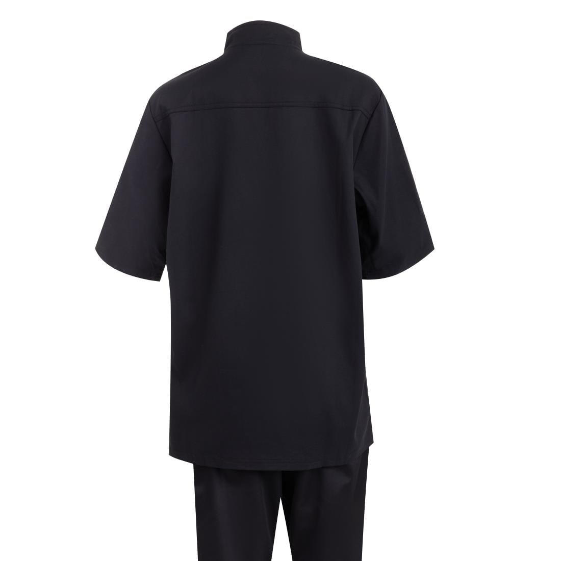 Southside Oakland Lyocell and Cotton Short Sleeve Chefs Jacket Black Size S