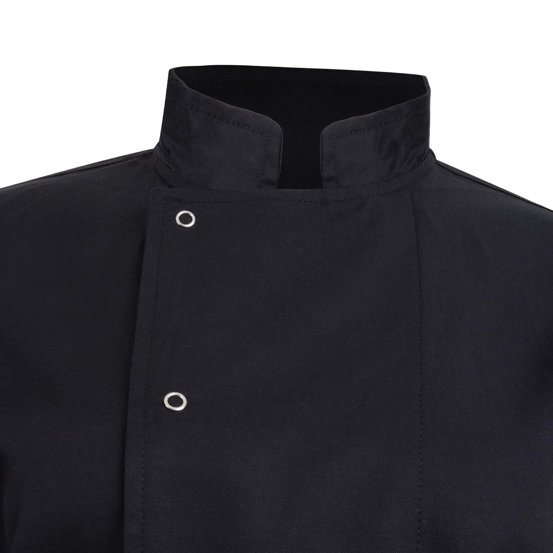 Southside Oakland Lyocell and Cotton Short Sleeve Chefs Jacket Black Size S