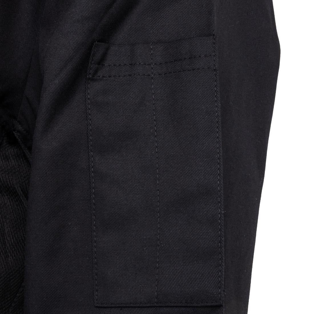Southside Oakland Lyocell and Cotton Short Sleeve Chefs Jacket Black Size S
