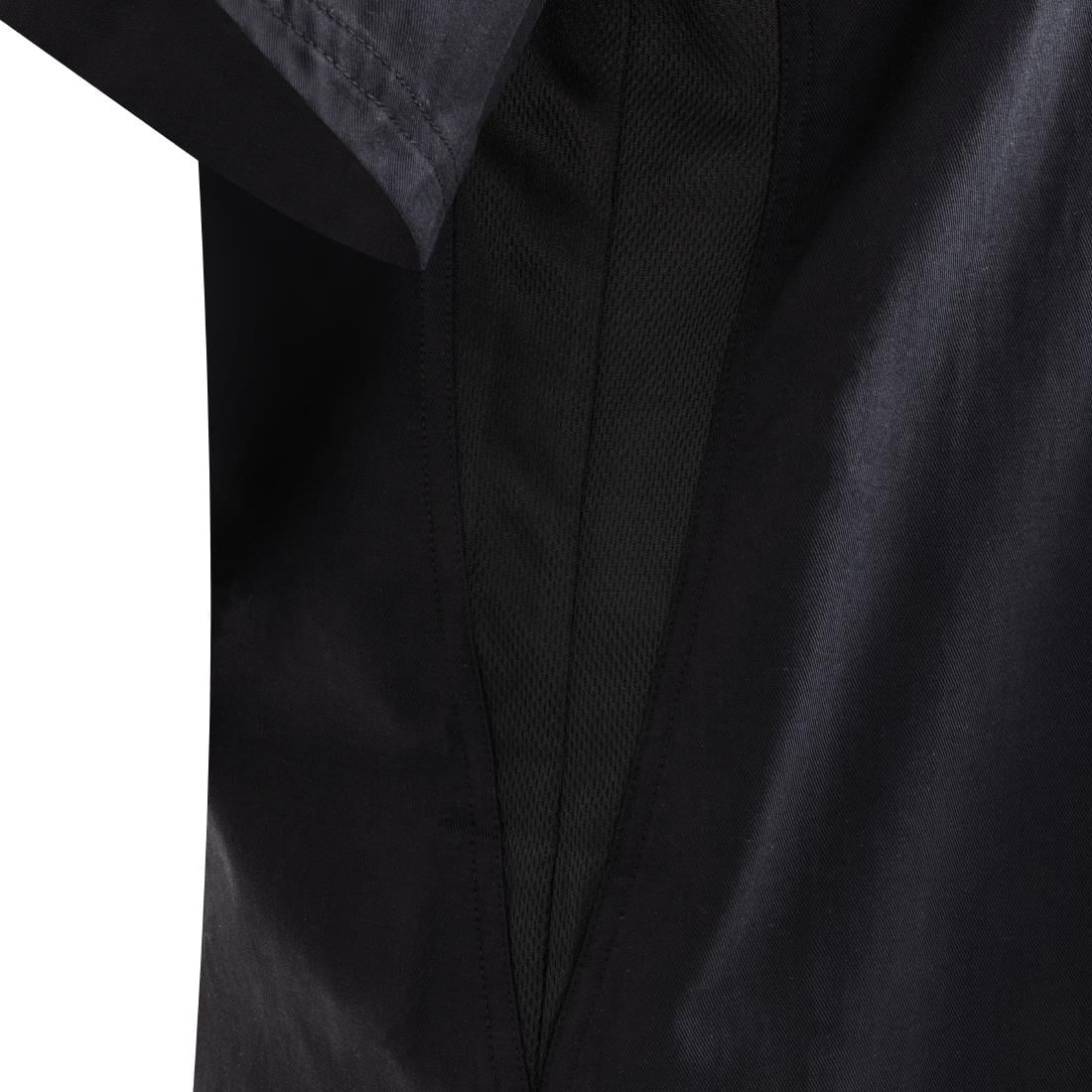 Southside Oakland Lyocell and Cotton Short Sleeve Chefs Jacket Black Size S
