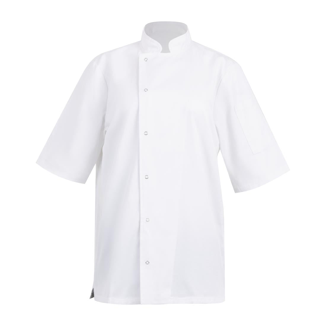 Southside Oakland Lyocell and Cotton Short Sleeve Chefs Jacket White Size M