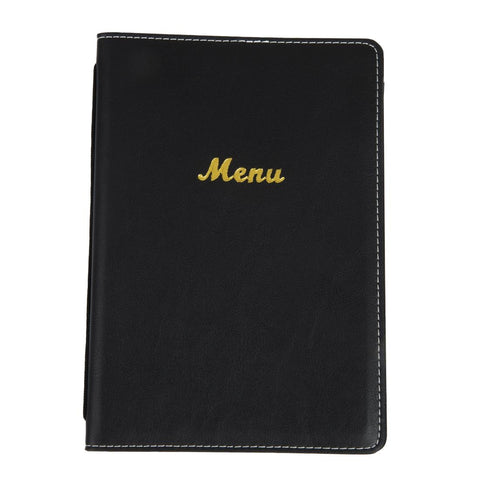 Olympia Faux Leather Menu Cover A5 Black product image