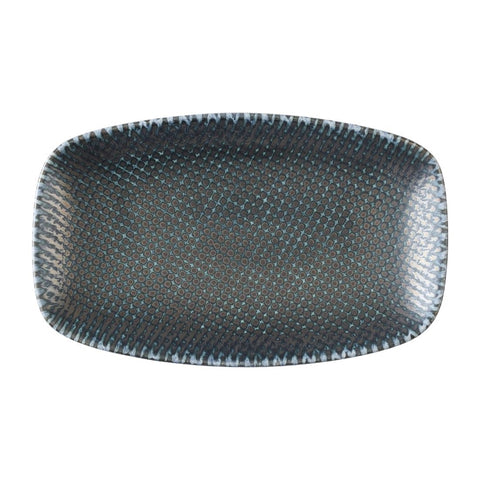 Churchill Studio Prints Astro Metallic Blue Oblong Chefs Plates 178 x 105mm (Pack of 12)