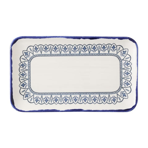 Dudson Harvest Moresque Rectangular Plates Blue 270x160mm (Pack of 12)