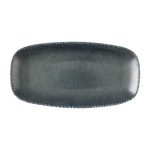 Churchill Studio Prints Astro Metallic Blue Chefs Oblong Plates 280 x 152mm (Pack of 12)