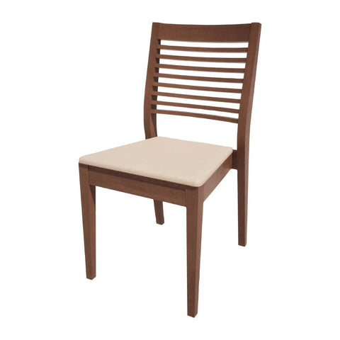 Bolero Bespoke Marty B Stacking Chair in Cream/Walnut