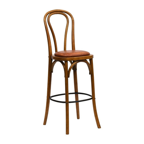 Hoop Back Bar Chair in Weathered Oak with Bison Tan Seat