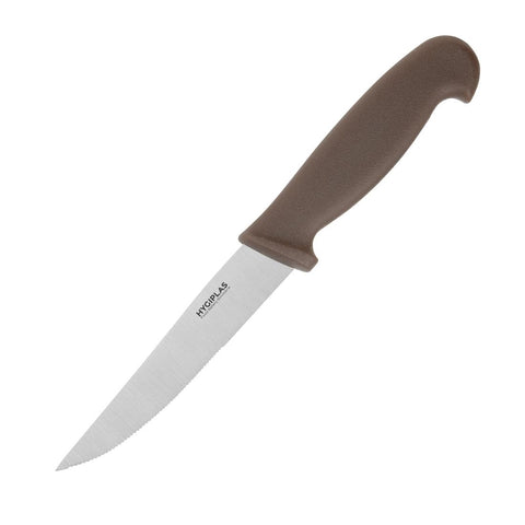 Hygiplas Vegetable Knife Serrated Brown product image
