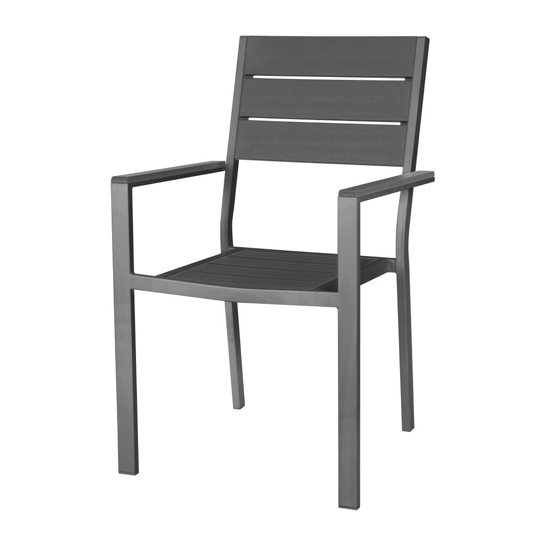 Bolero Valletta Grey Slatted Armchairs product image