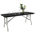 Bolero Rectangular Centre Folding Table Black 6ft