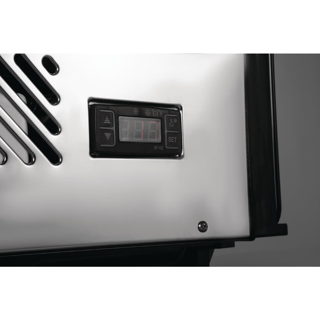 Polar G-Series Energy Efficient Countertop Food Display Fridge Black 160Ltr